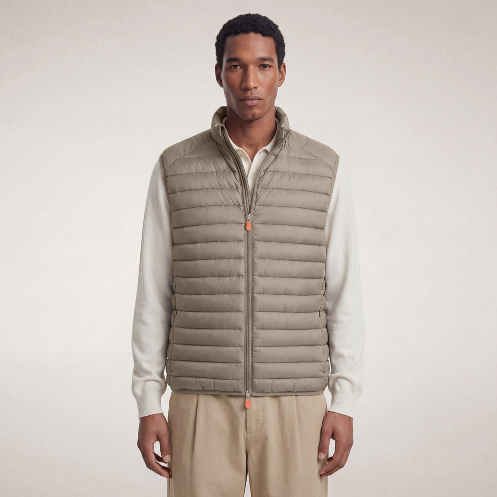 Men's quilted vest Adam in elephant grey