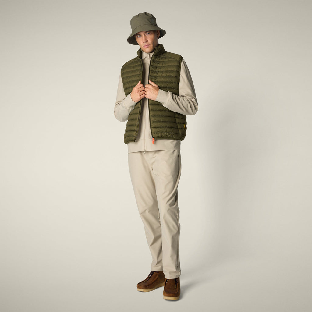 Man's quilted vest Adam in dusty olive