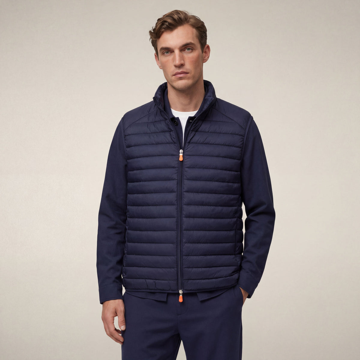 Men's quilted vest Adam in navy blue