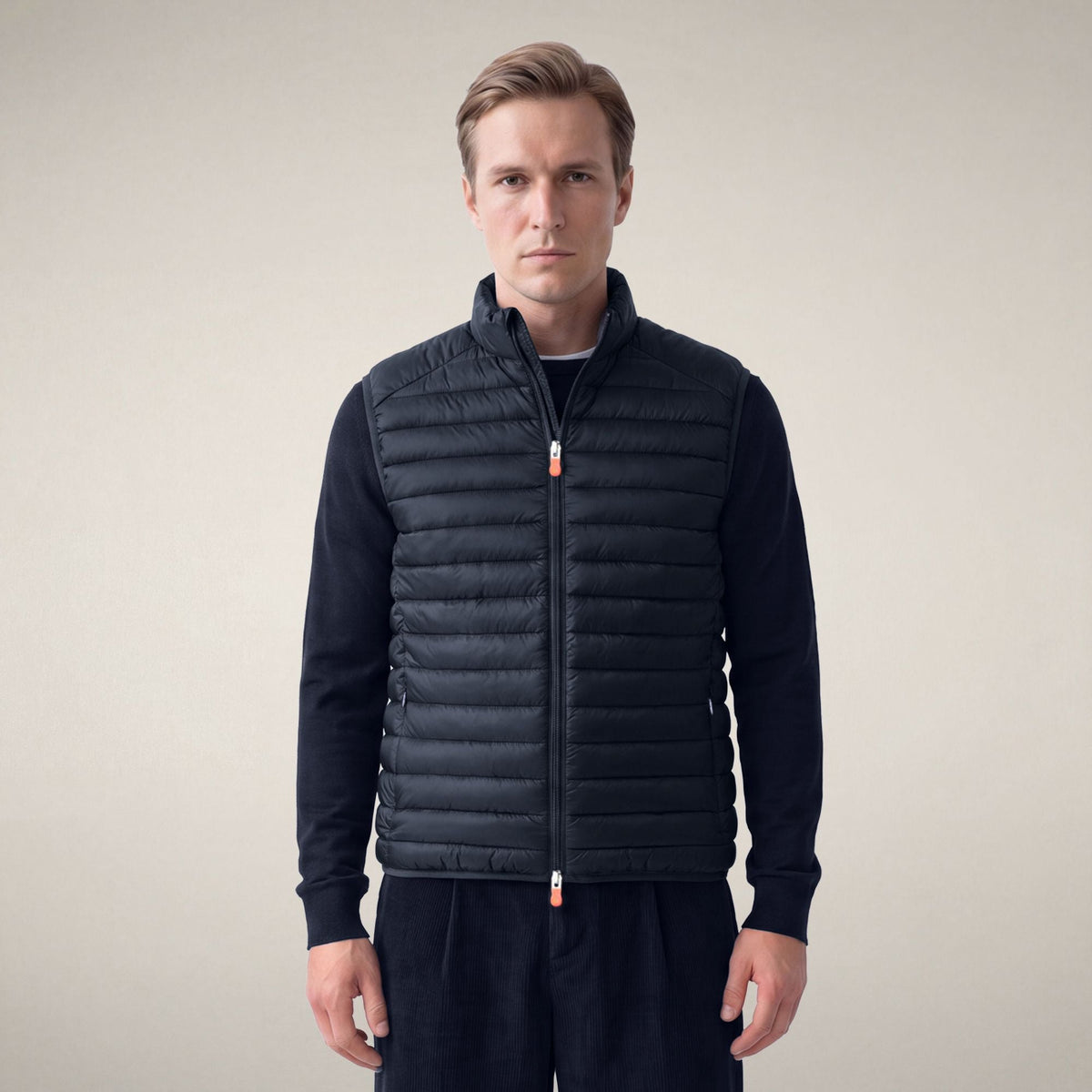 Men's Puffer Vest Adam in Grey Black
