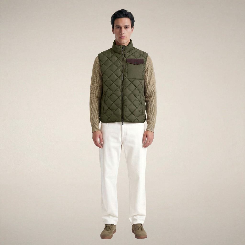 Men's Puffer Vest Fabrice in Snake Green