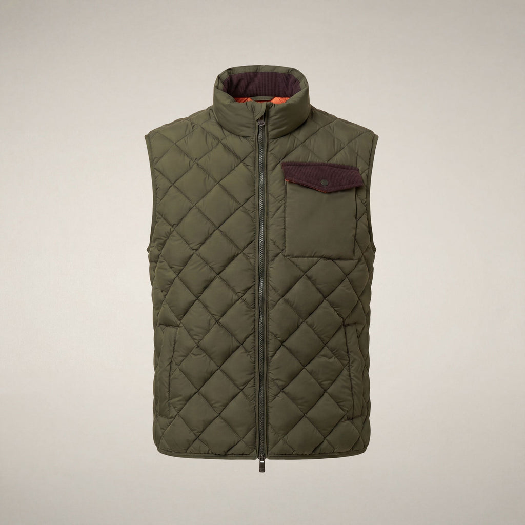 Men's Puffer Vest Fabrice in Snake Green