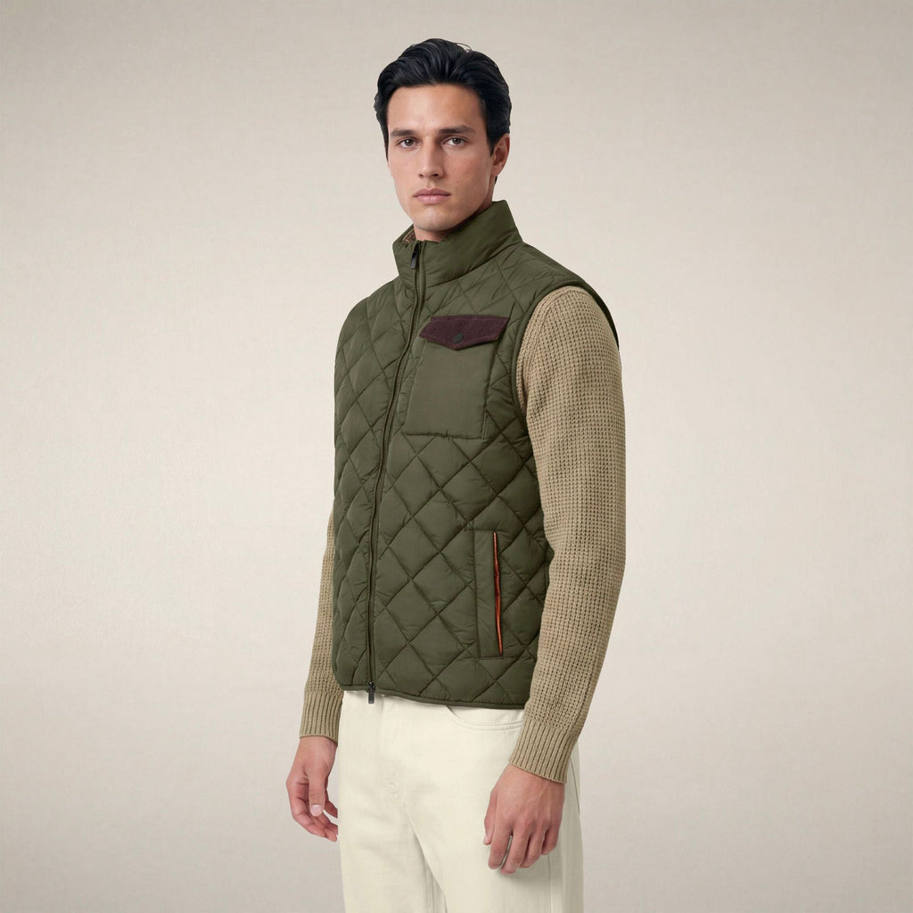 Men's Puffer Vest Fabrice in Snake Green