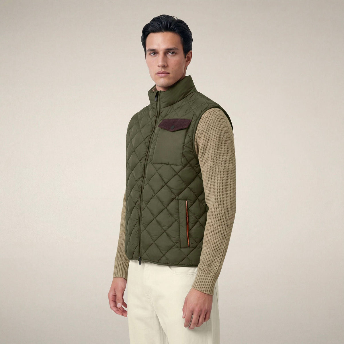 Men's Puffer Vest Fabrice in Snake Green