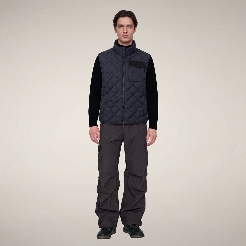 Men's Puffer Vest Fabrice in Blue Black