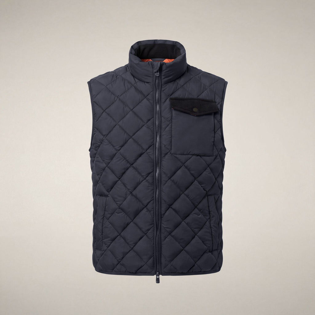 Men's Puffer Vest Fabrice in Blue Black