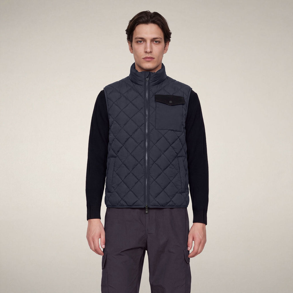 Men's Puffer Vest Fabrice in Blue Black
