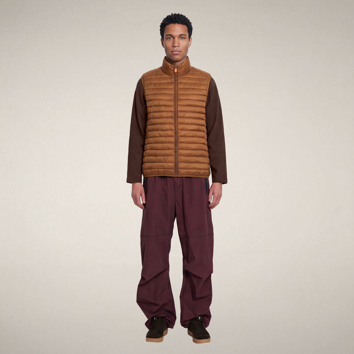 Men's Puffer Vest Vince in Noisette Brown