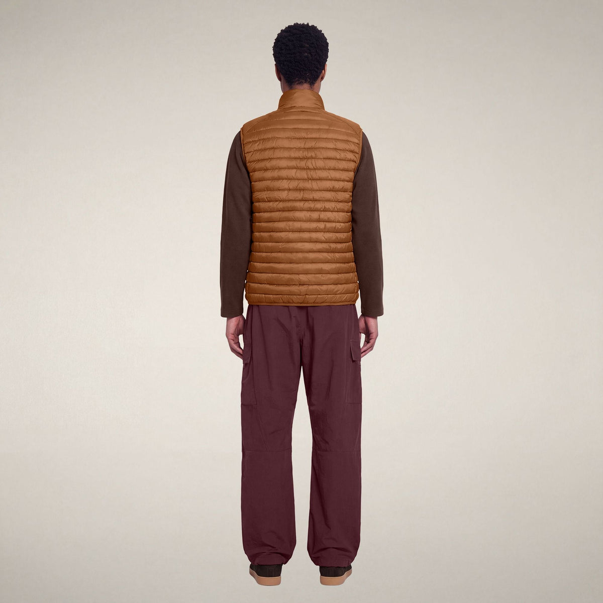 Men's Puffer Vest Vince in Noisette Brown