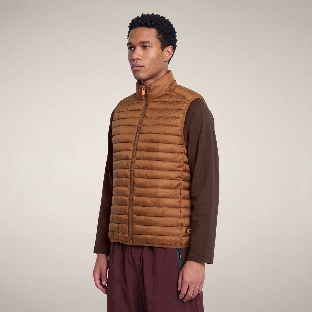 Men's Puffer Vest Vince in Noisette Brown