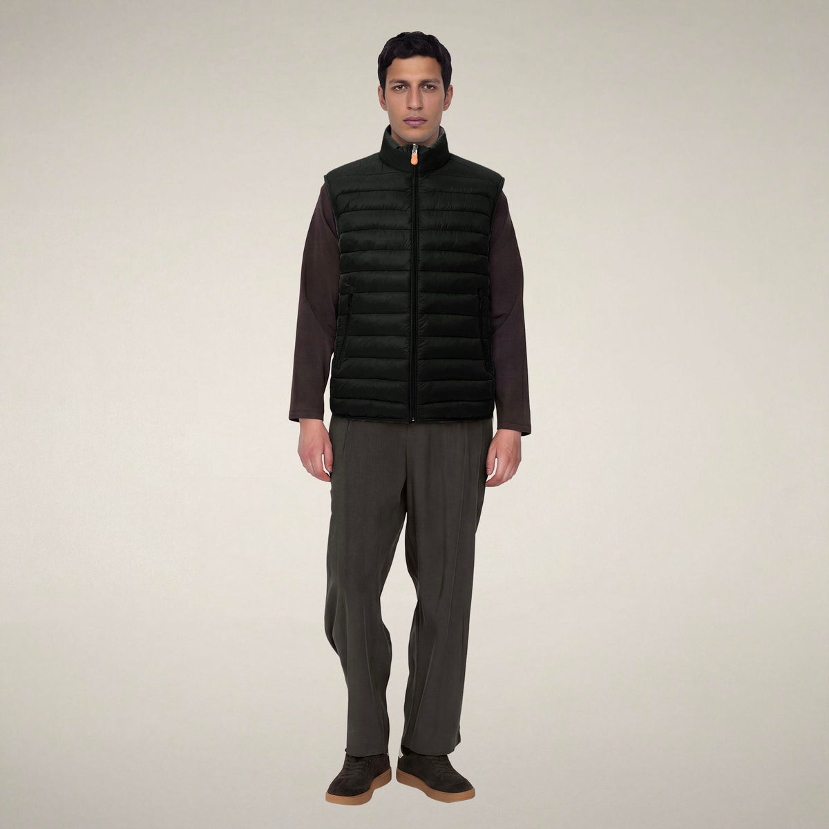Men's Puffer Vest Rupert in Green Black