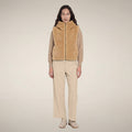 Women's Faux Fur Puffer Vest Cassandra in Stone Beige