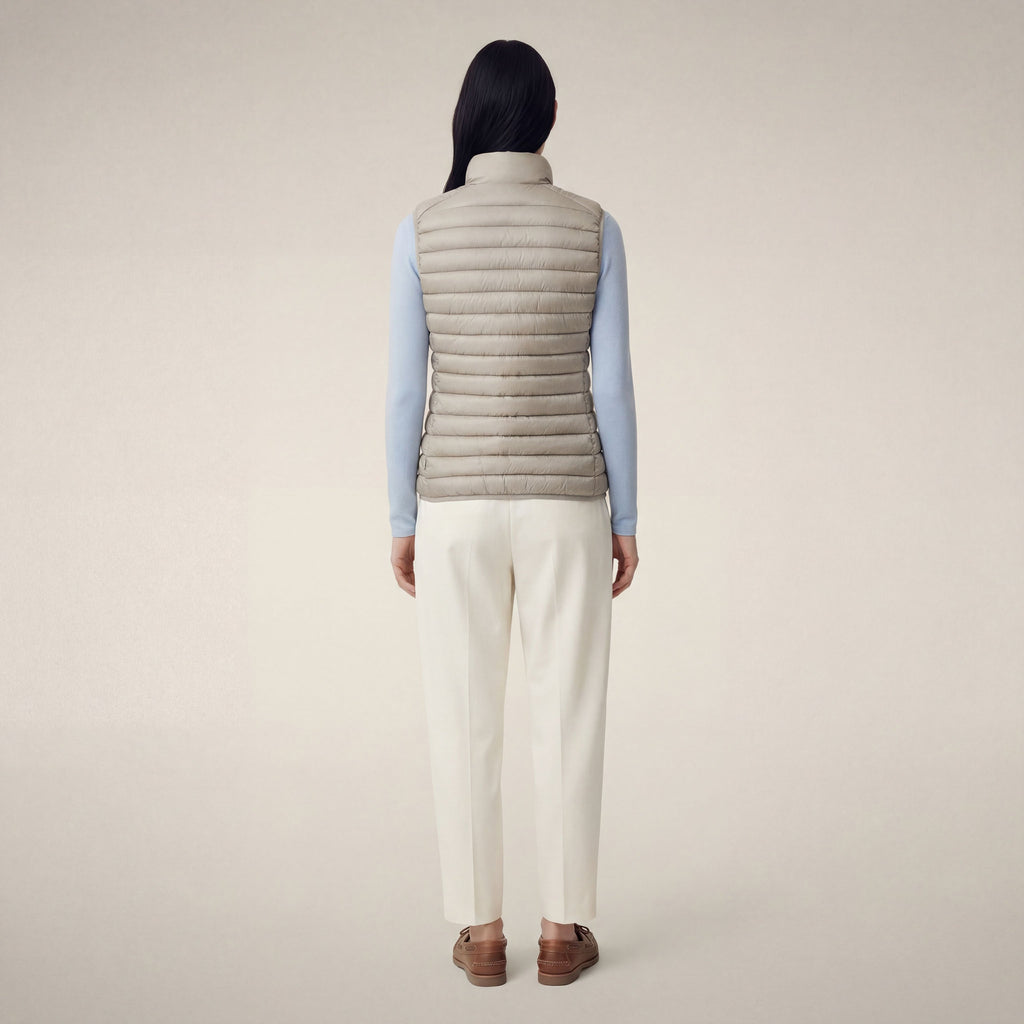 Women's quilted vest Charlotte in rainy beige
