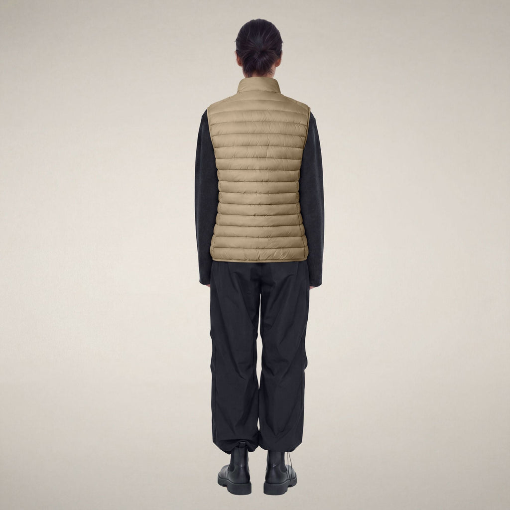 Women's quilted vest Charlotte in elephant grey