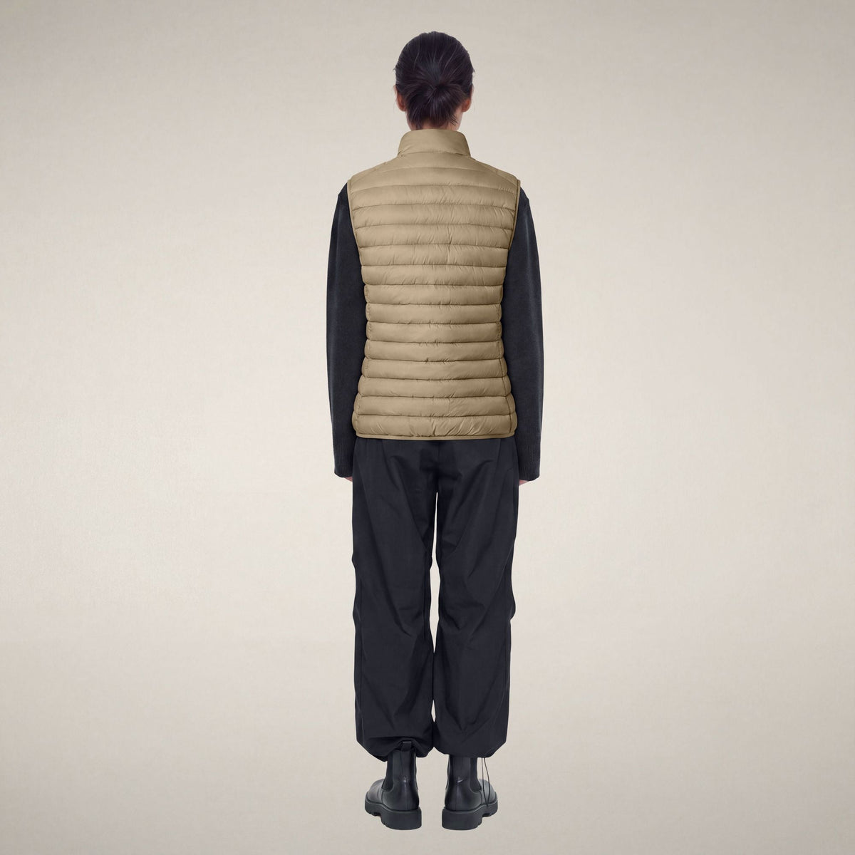 Women's quilted vest Charlotte in elephant grey