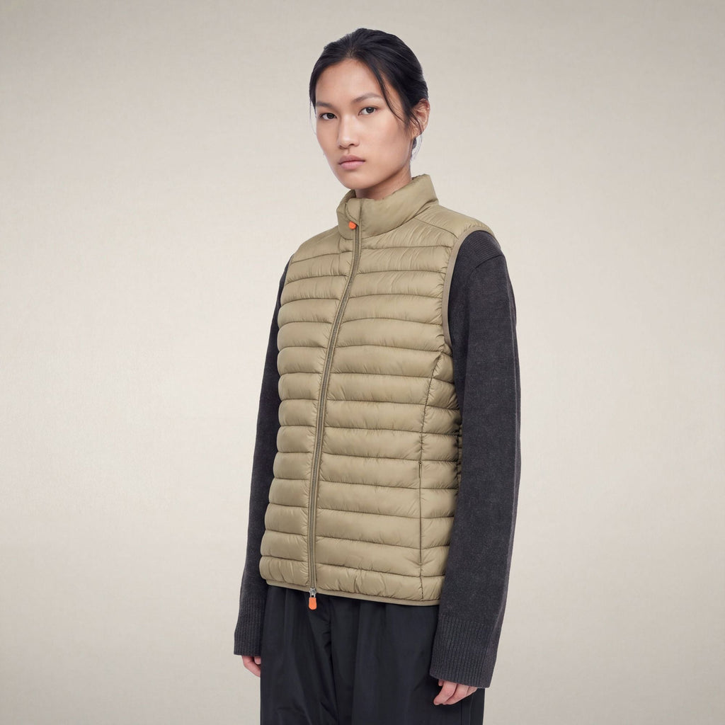 Women's quilted vest Charlotte in elephant grey