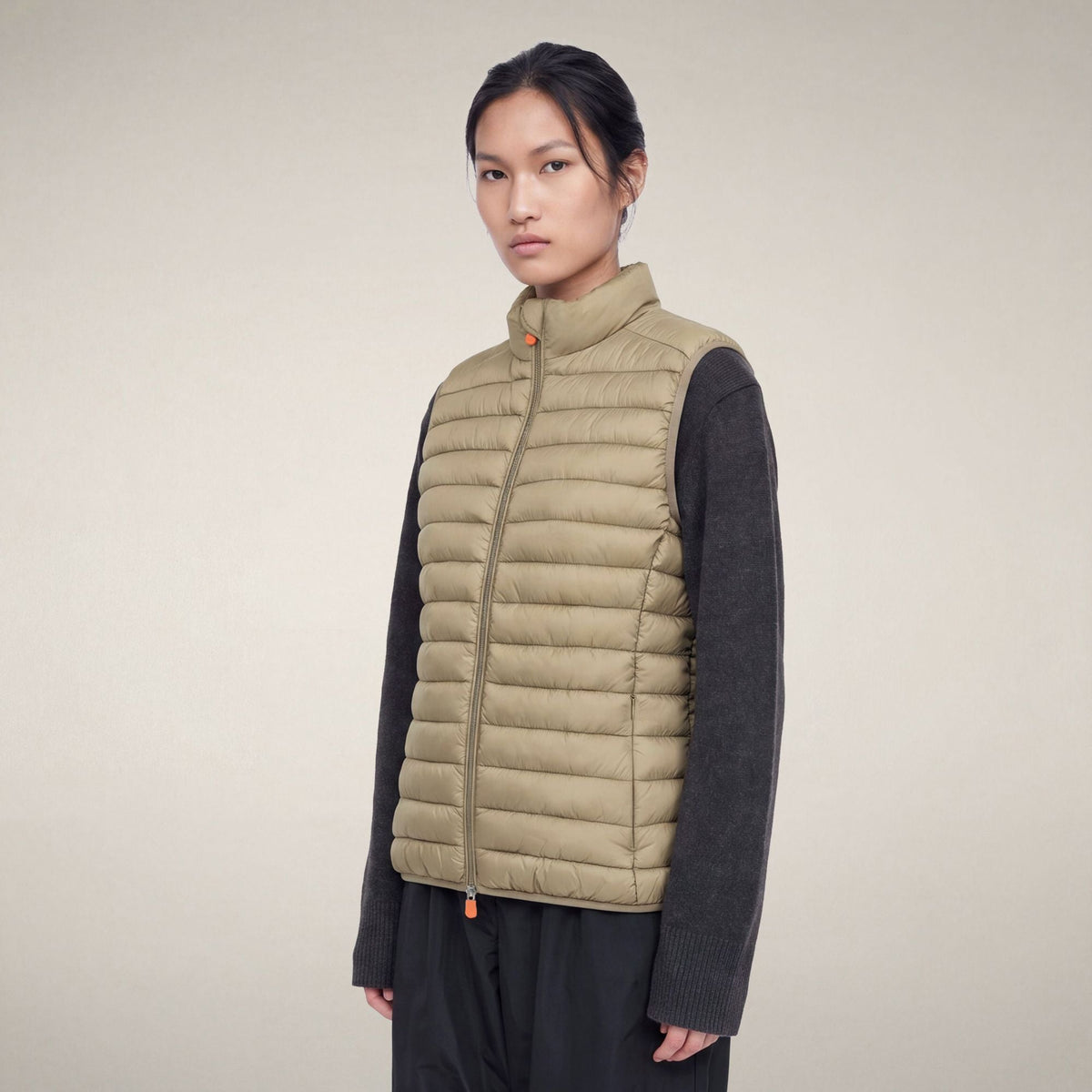 Women's quilted vest Charlotte in elephant grey