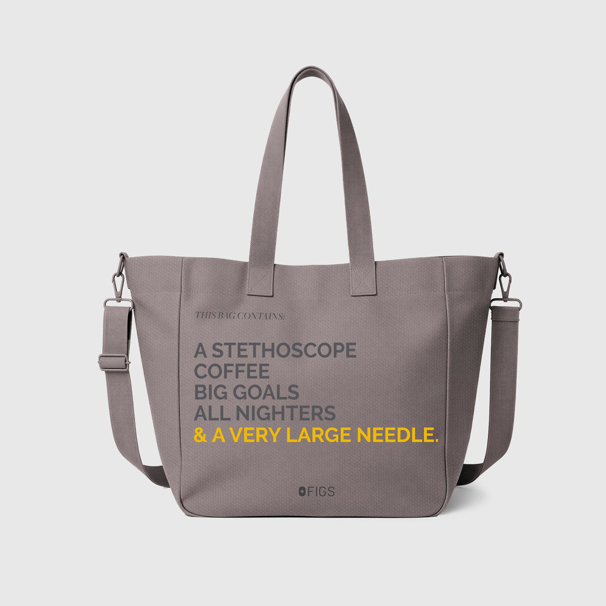 A Very Large Needle Detachable Strap Tote - Dark Grey