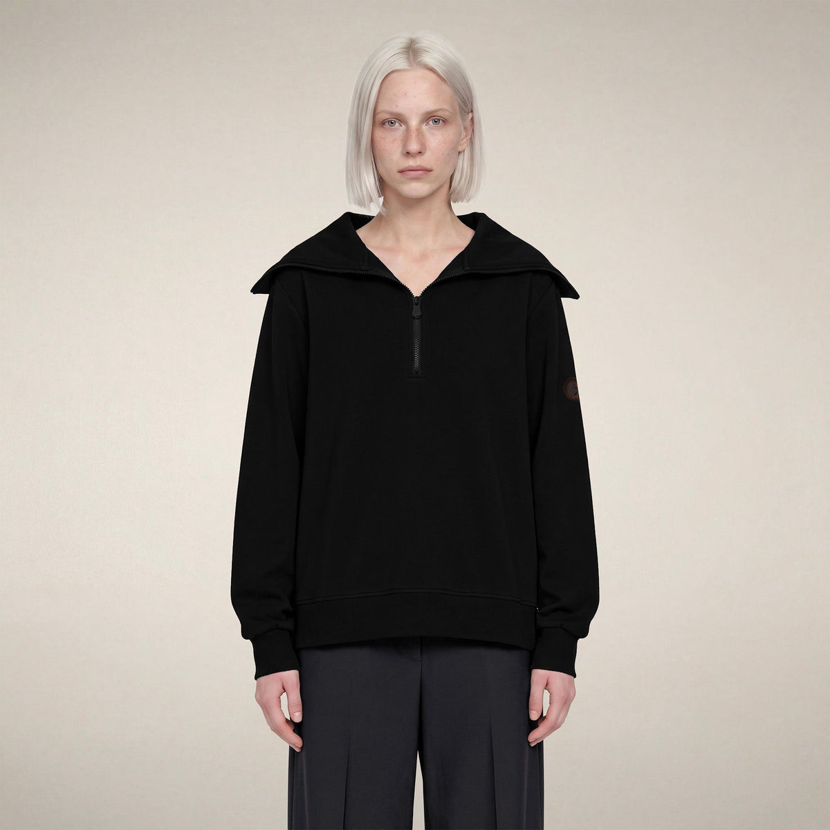 Women's Half-Zip Top Hinata in Black