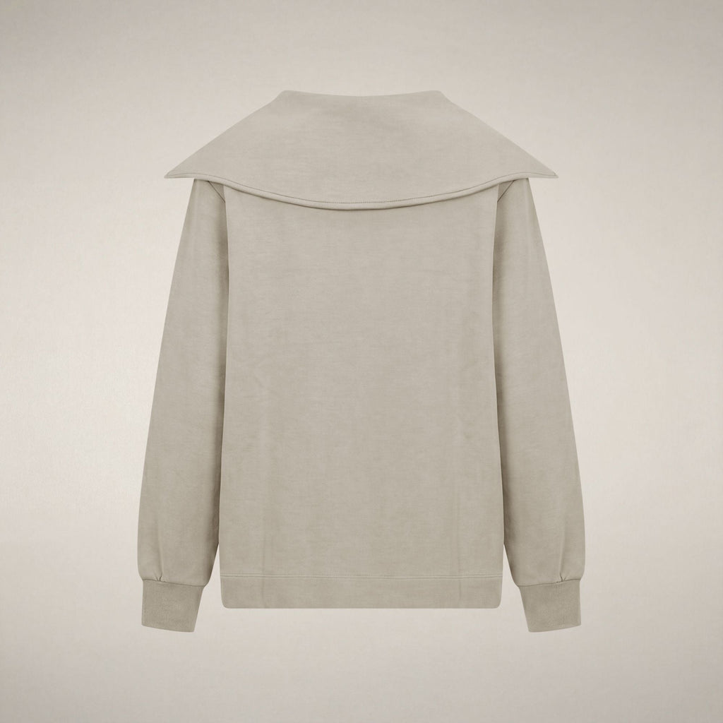 Women's Half-Zip Top Hinata in Rainy Beige