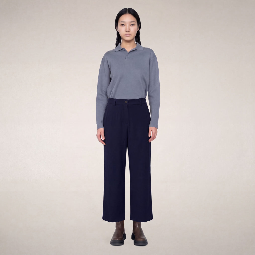 Women's Chino Trousers Gita in Navy Blue