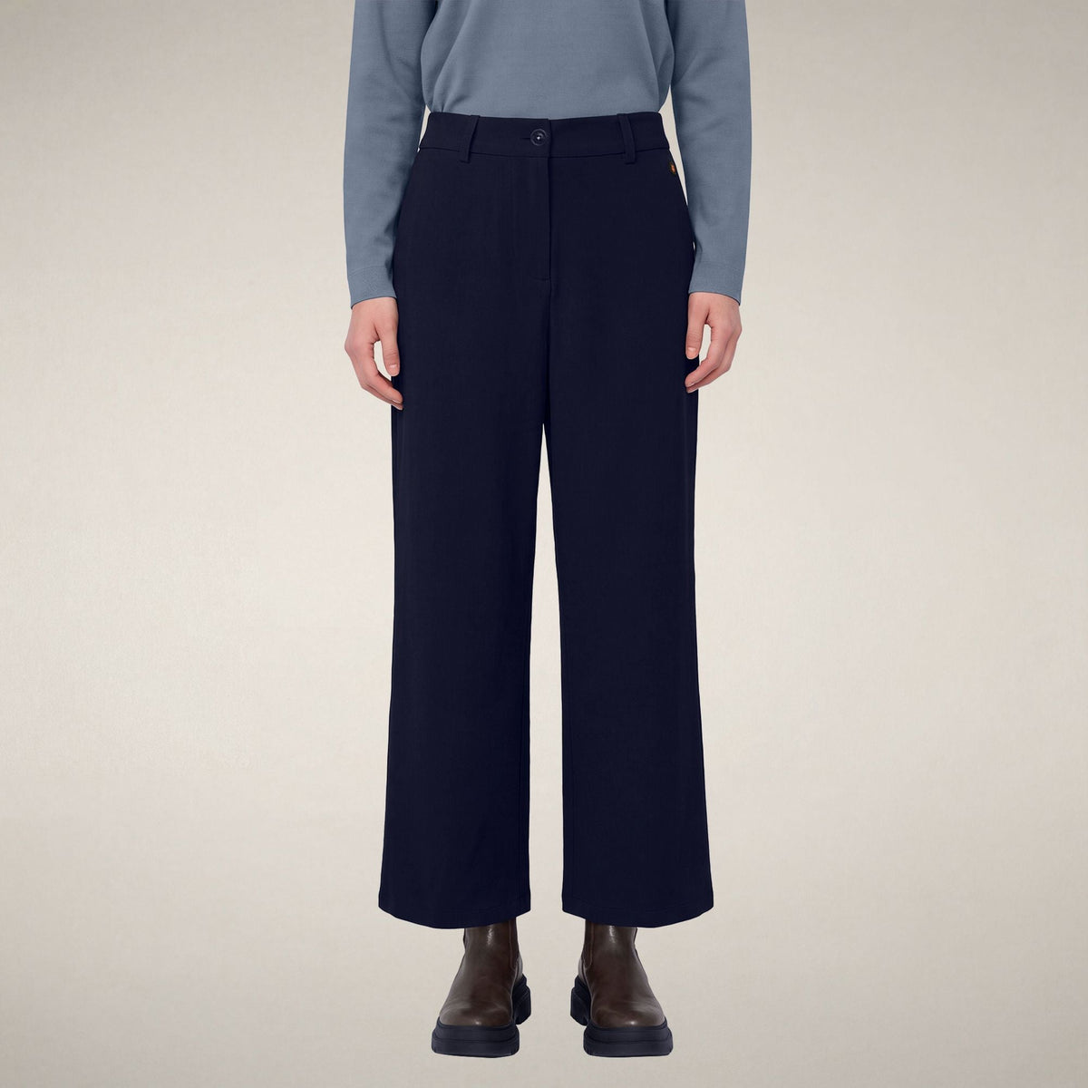 Women's Chino Trousers Gita in Navy Blue
