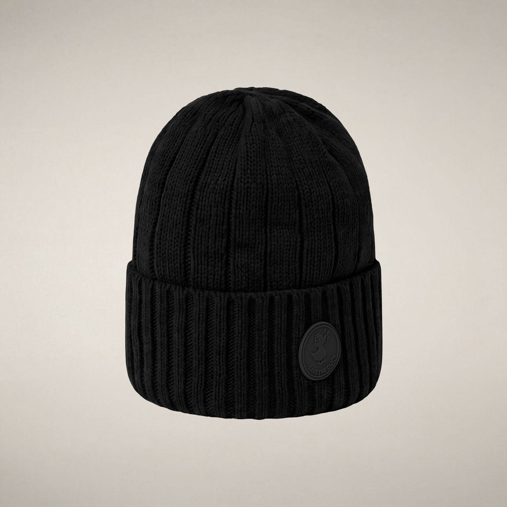 Unisex ribbed beanie jo in black