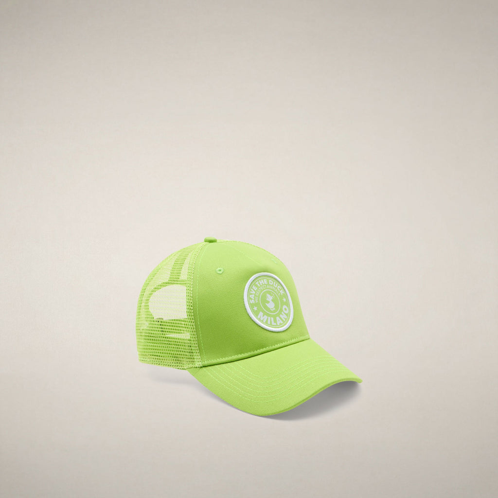 Unisex cap Noa in Citron Green with Milano print