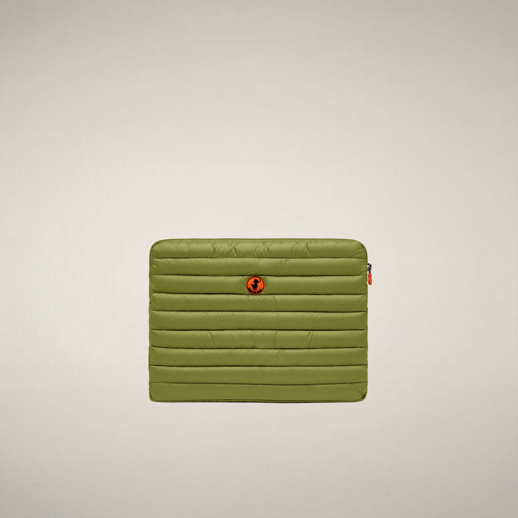 Unisex Quilted Laptop Holder Vesta in Citron Green