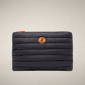 Unisex quilted pouch shaula in black