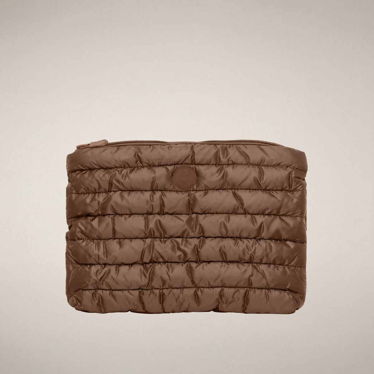 Unisex Quilted Pouch Thalassa in Noisette Brown