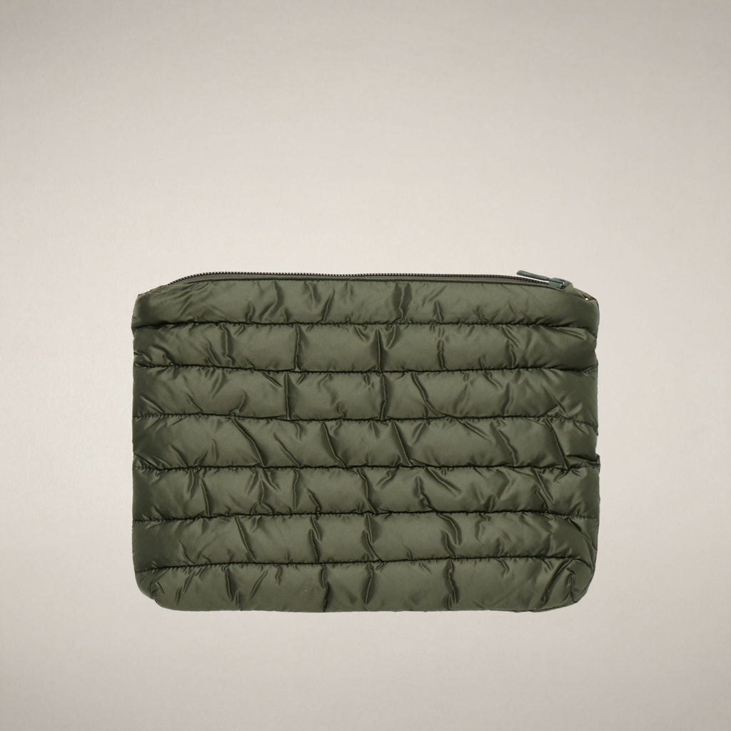 Unisex quilted pouch Thalassa in pine green
