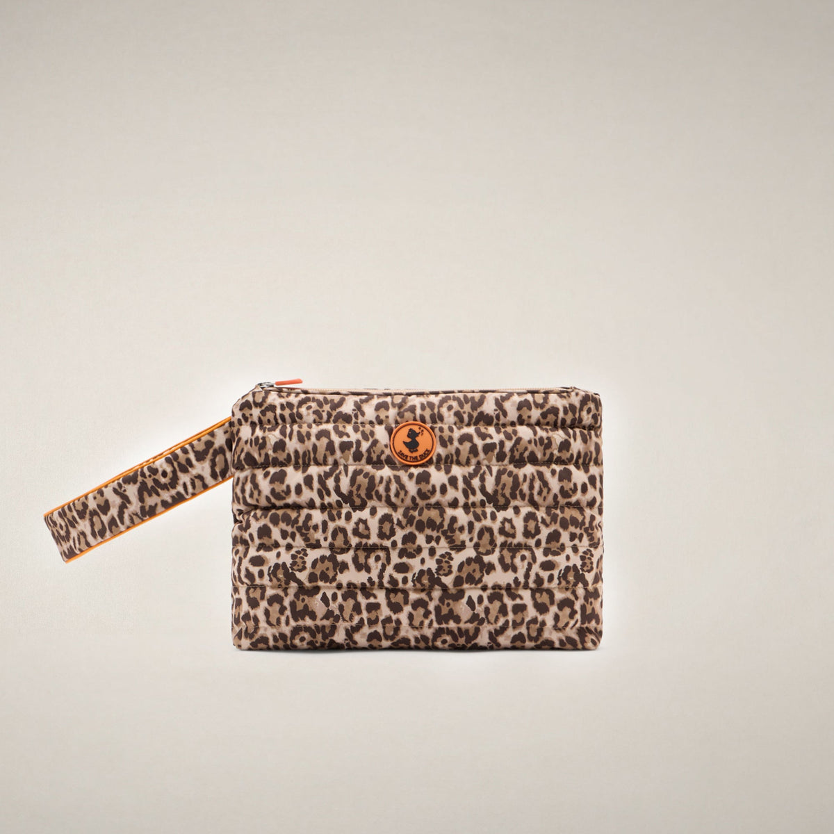 Unisex Quilted Pouch Clio with leopard print