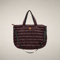 Unisex Padded Shopper Bag Angus in Burgundy Black