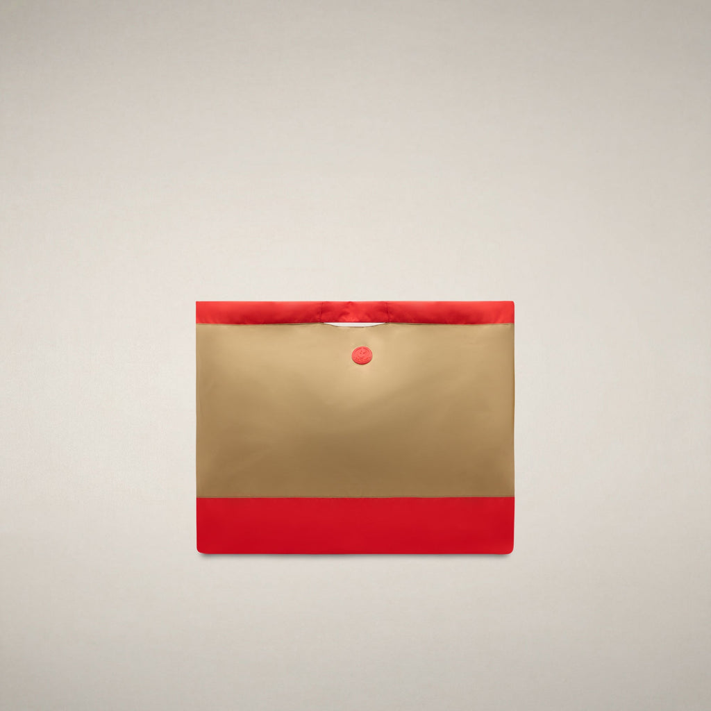 Unisex bag Giah in Khaki Brown and Jack Red