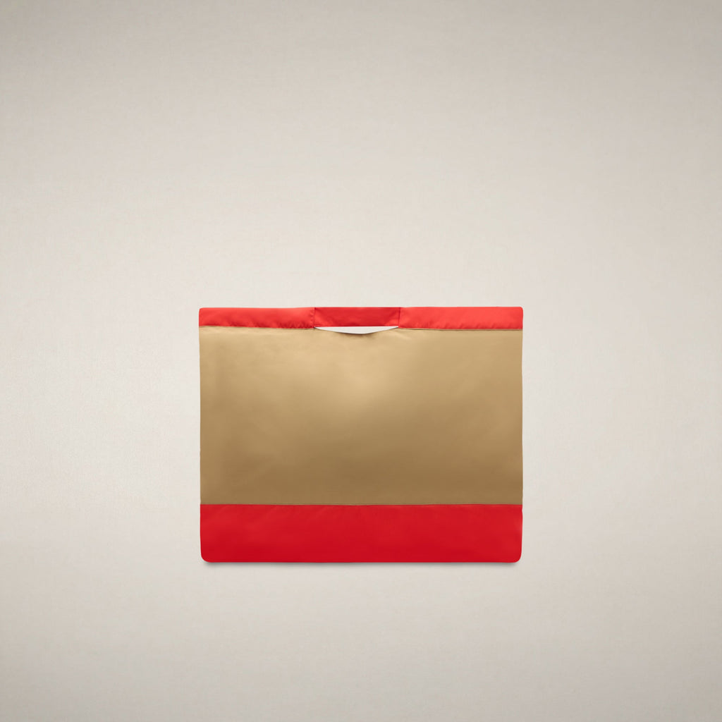 Unisex bag Giah in Khaki Brown and Jack Red