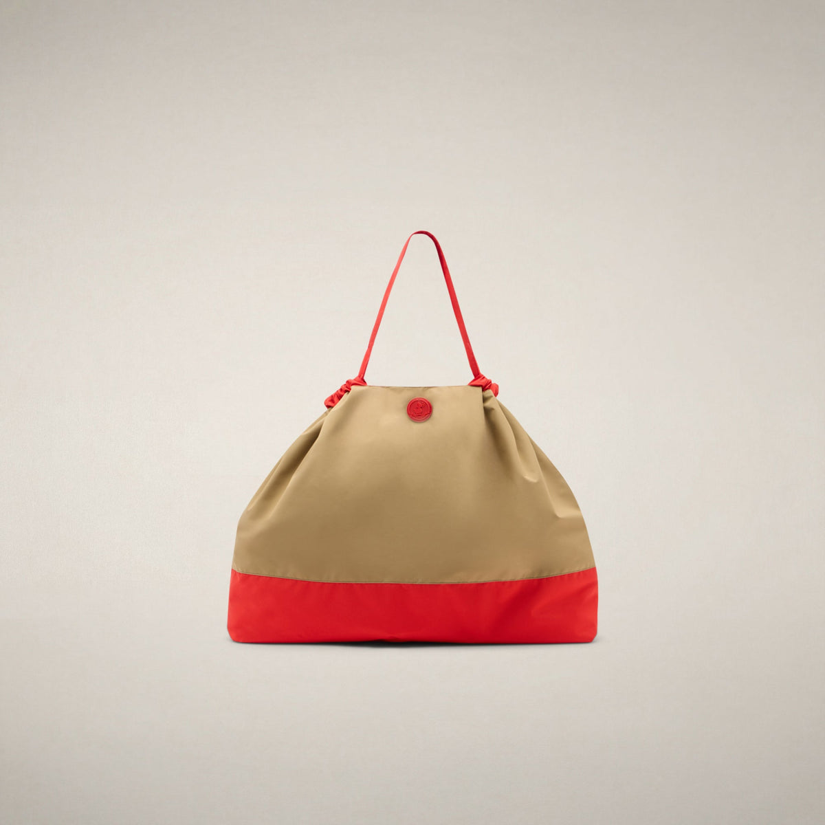 Unisex bag Giah in Khaki Brown and Jack Red