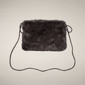 Unisex Faux Fur Bucket Bag Loly in Brown Black