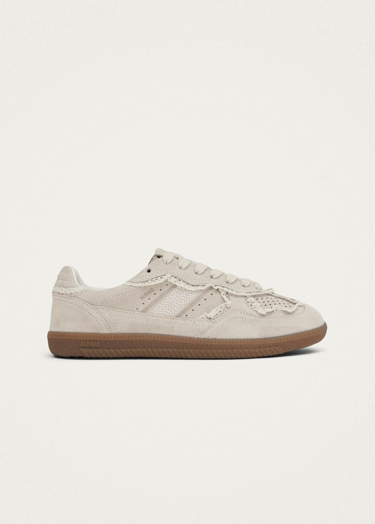 Tb.490 Häkel-Sneaker aus cremefarbenem Leder