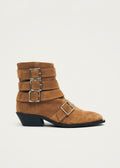 Eras suède enkelboots in tan leer