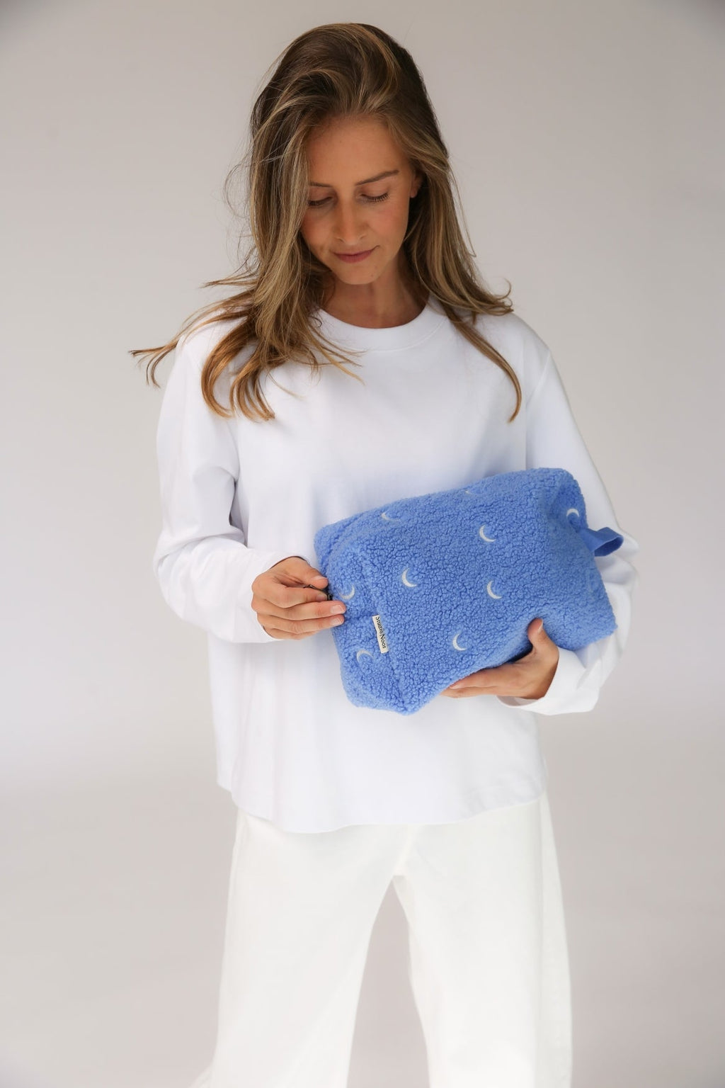 Kulturbeutel Teddy | Hellblauer Mond