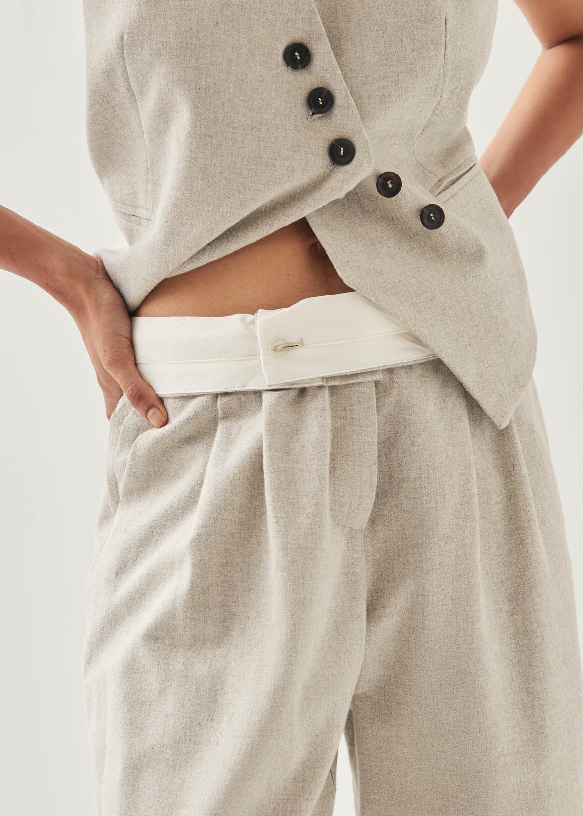 Meran Crèmekleurige Pantalon