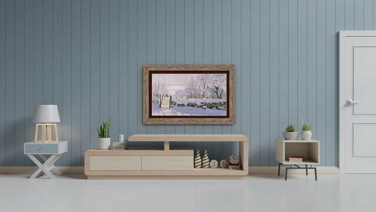 Frame My TV Samsung The Frame  75" Premiere Frame In Distressed Barnwood - FRM-SF-D4130-75 - image 3