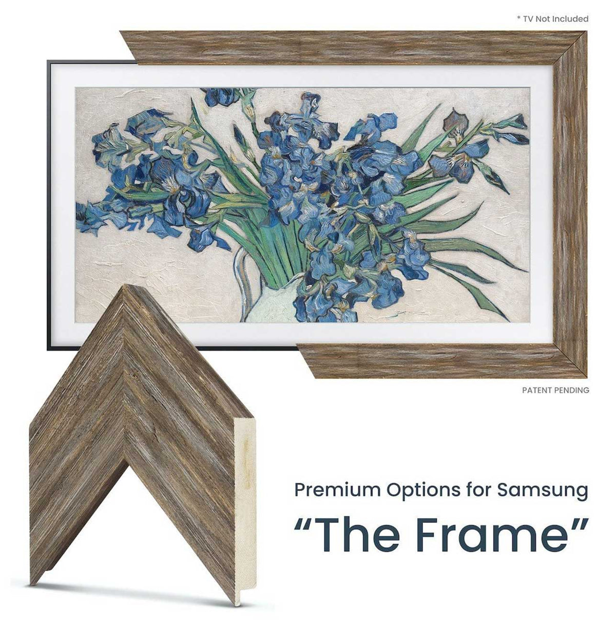 Frame My TV Samsung The Frame  50" Premiere Frame In Distressed Barnwood - FRM-SF-D4130-50 - image 2