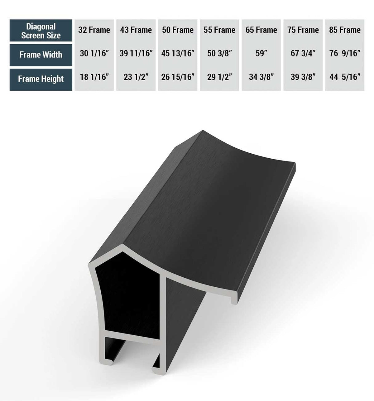 Frame My TV Samsung The Frame  50" Alloy Prismatic Frame In Anodized Black - FRM-AL-PR-BLK-50 - image 5