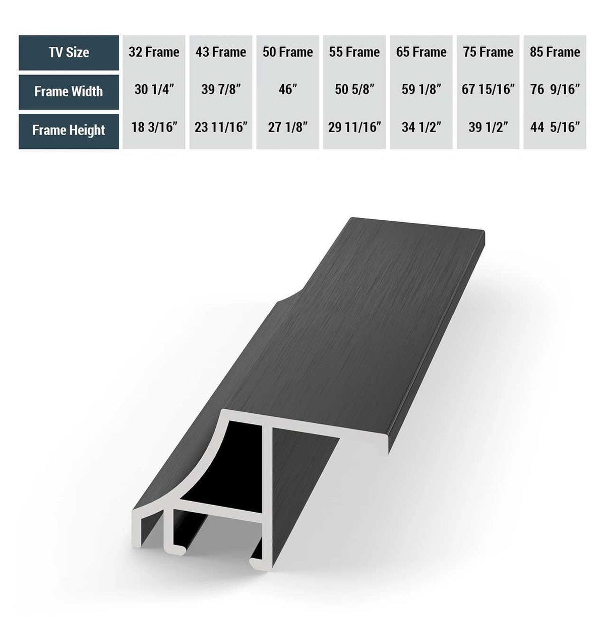 Frame My TV Samsung The Frame  50" Alloy Scoop Frame In Anodized Black - FRM-AL-SC-BLK-50 - image 4