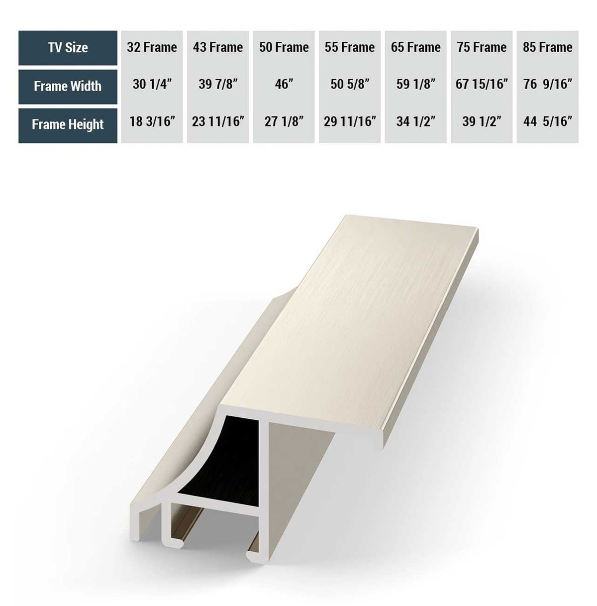 Frame My TV Samsung The Frame  65" Alloy Scoop Frame In German Silver - FRM-AL-SC-GSL-65 - image 5