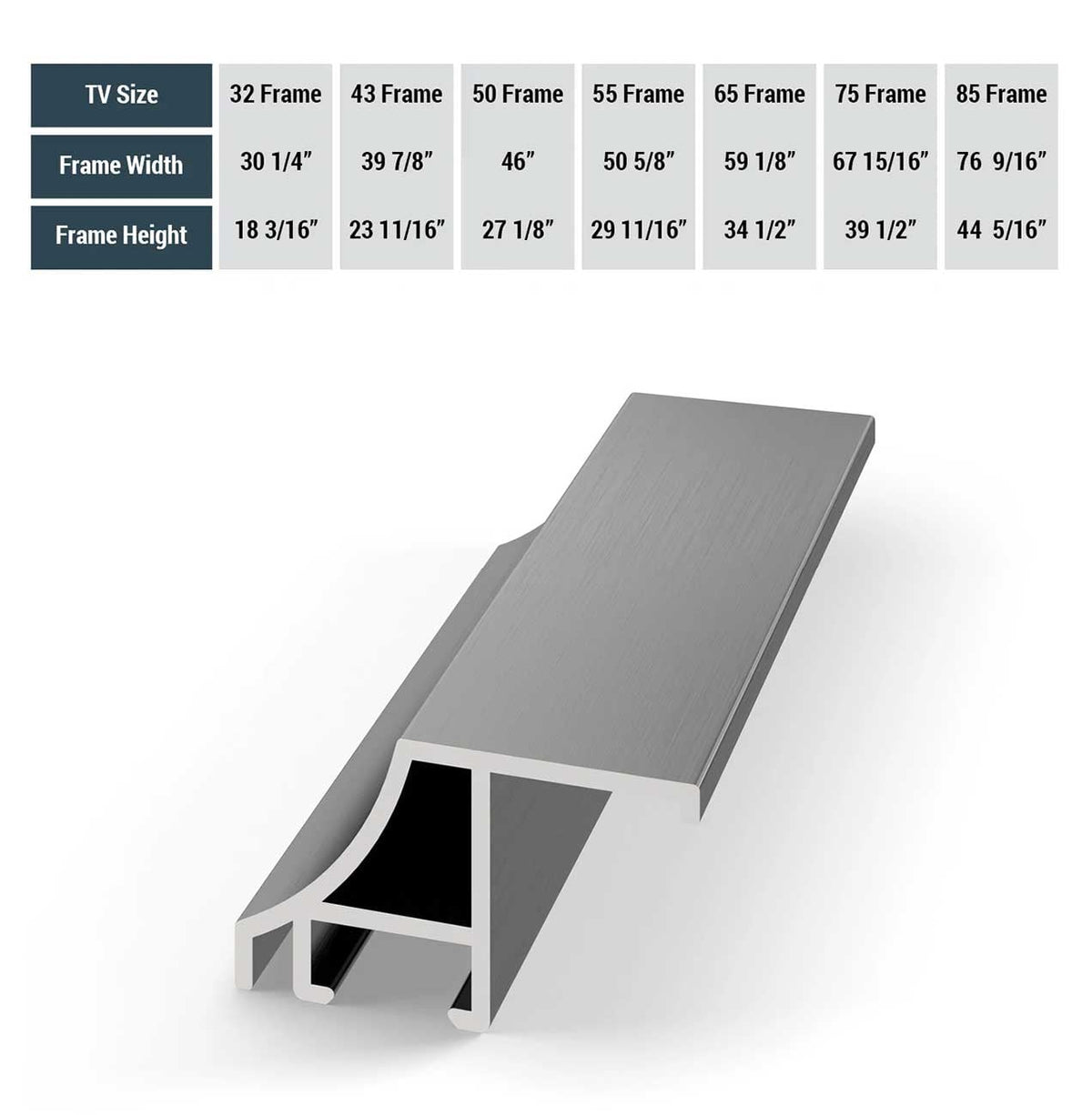 Frame My TV Samsung The Frame  43" Alloy Scoop Frame In Graphite - FRM-AL-SC-GPH-43 - image 4