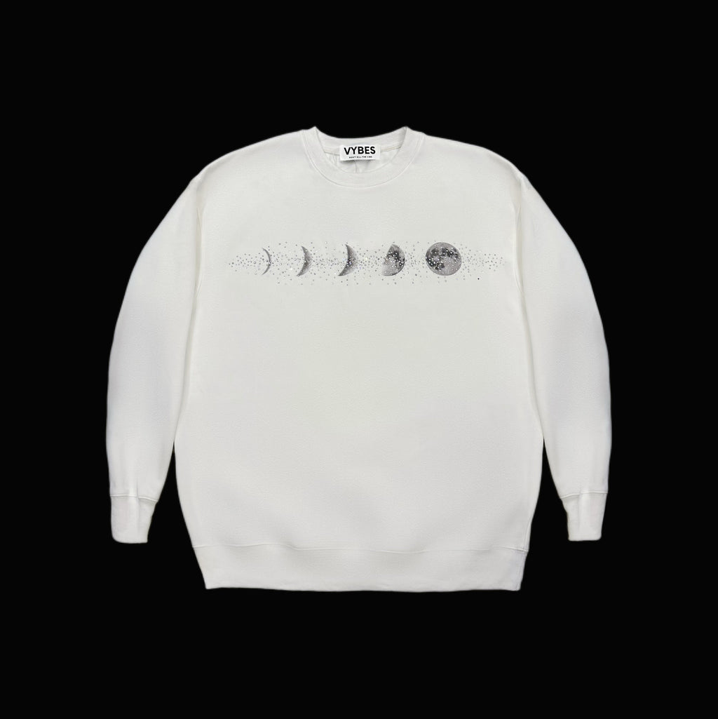 VYBES Rhinestone Moon Crewneck