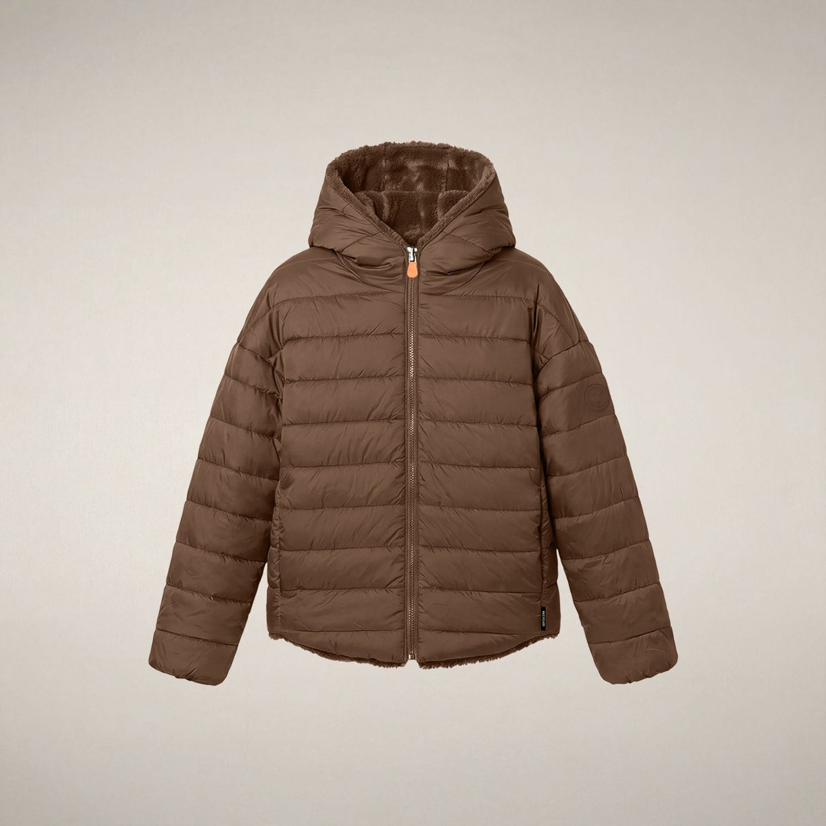 Girls' Reversible Faux Fur Coat Akiko in Noisette Brown